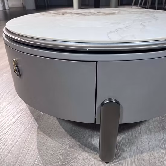 New Light Luxury Design Round Modern Design Round Living Room Furniture Combination Coffee Table with Storage
