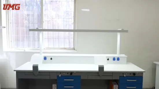 Banco de trabajo de patología de laboratorio de patología, muebles de laboratorio de escuela Dental de metal con certificado CE